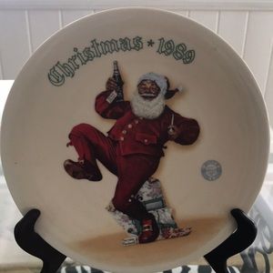 Collector item Norman Rockwell 1989 Santa with Cola China plate.